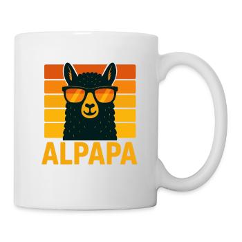 Cadeau de fête des pères Drôle Alpaga papa disant rétro - Mug blanc - blanc - Droite
