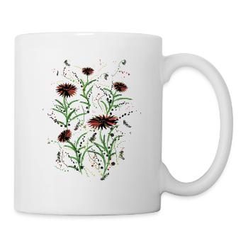 Illustration abstraite de Wildflowers Grunge - Mug blanc - blanc - Droite