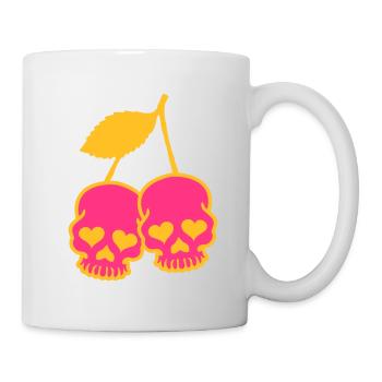 CHERRY SKULL - Mug - white - Right