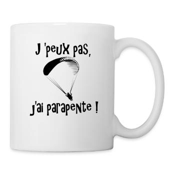 J'peux pas, j'ai Parapente - Mug blanc - blanc - Droite