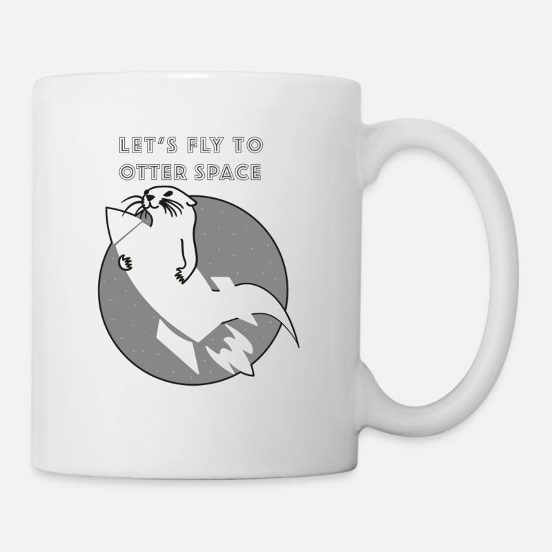 Volons DE L'ESPACE loutres ROCKET -Transparent - Mug blanc - blanc