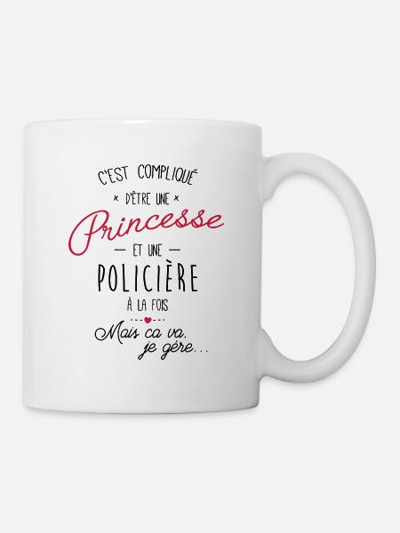 princesse et policière - Mug blanc - blanc