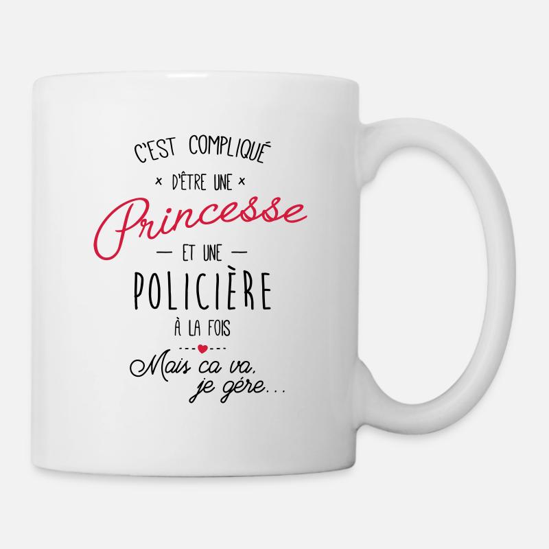 princesse et policière - Mug blanc - blanc