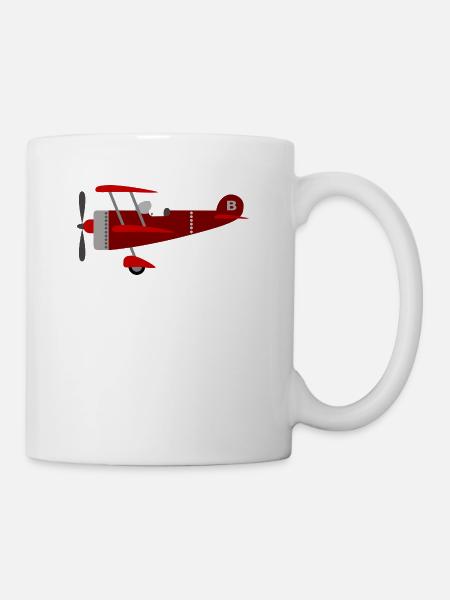Flugzeug rot - Tasse - Weiß