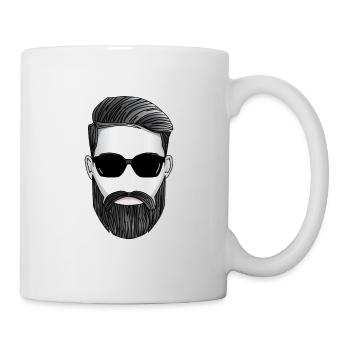 Bart Geschenk super cooler Typ mit Sonnenbrille - Tasse - Weiß - Rechts