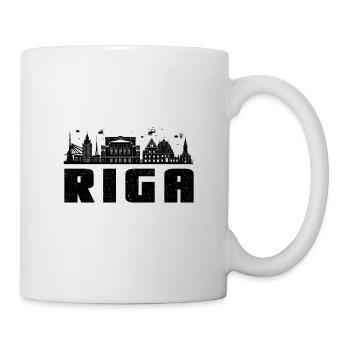 Riga Stadt Portrait und Urlaubsziel Geschenk - Tasse - Weiß - Rechts