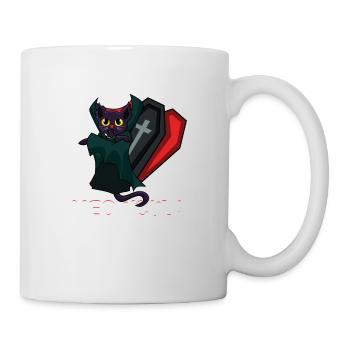 Meowcula Vampir Katze Halloween Kostüm Geschenk - Tasse - Weiß - Rechts