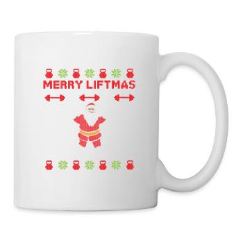 Merry Liftmas Santa Klaus Fitness Weihnachten Xmas - Tasse - Weiß - Rechts