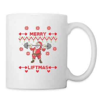 Merry Liftmas Santa Klaus Fitness Weihnachten Xmas - Tasse - Weiß - Rechts