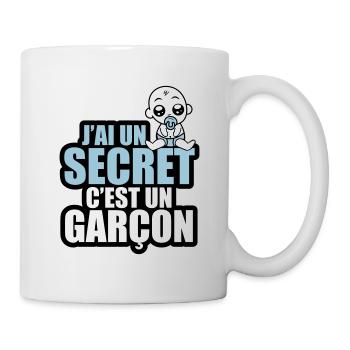 j'ai un secret c'est un garçon - Mug blanc - blanc - Droite