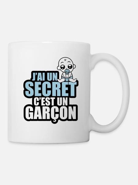 j'ai un secret c'est un garçon - Mug blanc - blanc