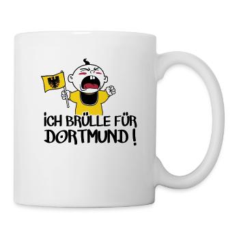 Ich brülle für Dortmund! - Tasse - Weiß - Rechts