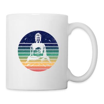 Buddha Yoga Meditation retro vintage Geschenk - Tasse - Weiß - Rechts