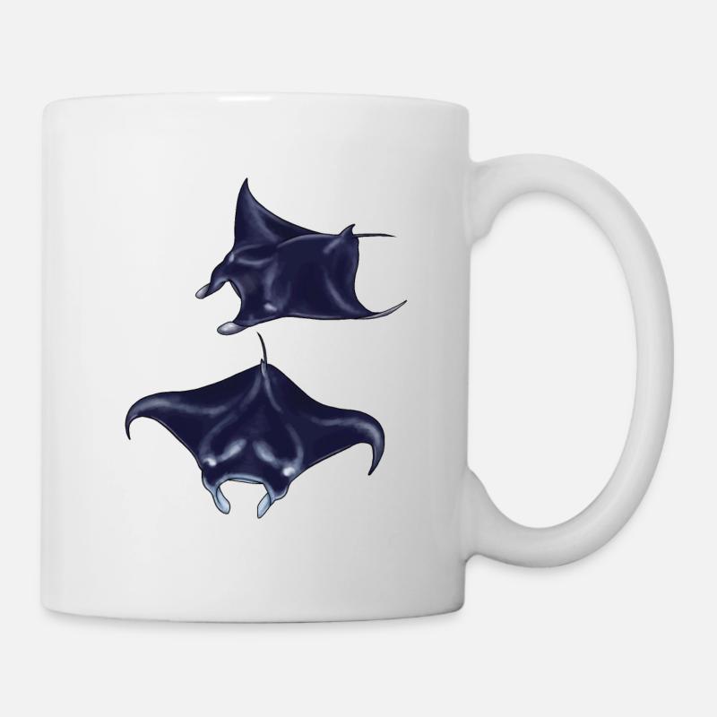 Mantarochen Motiv Illustration Meeresbewohner - Tasse - Weiß