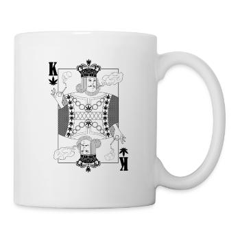 Cool cannabis hemp king playing card - Mug - white - Right