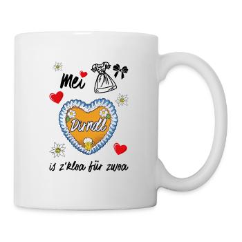 Mei Dirndl Is Z Kloa Pour Zwoa Wiesn - Mug blanc - blanc - Droite