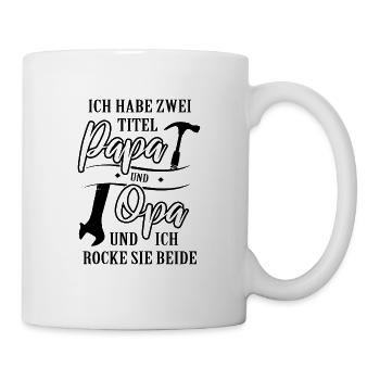 Two titles Papa Grandpa - Mug - white - Right