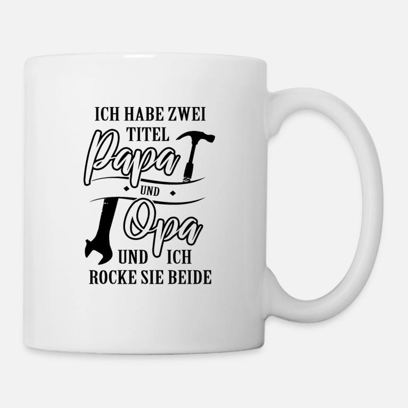 Deux titres papa grand-père - Mug blanc - blanc