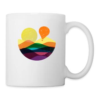 Dessin abstrait de voyage en montgolfière vintage - Mug blanc - blanc - Droite