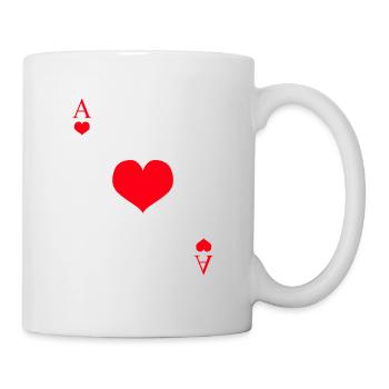 Jeu de cartes as de cœur - Mug blanc - blanc - Droite