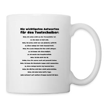 Tontechniker Spruch - Tasse - Weiß - Rechts