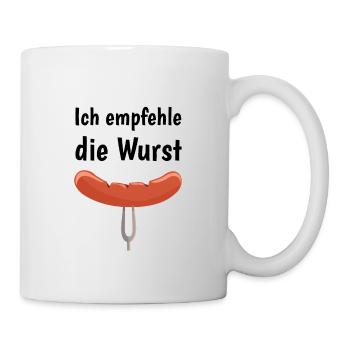 Grillen Ich Empfehle Die Wurst - Tasse - Weiß - Rechts