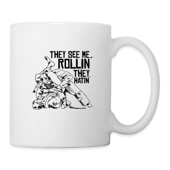 Brazilian Jiu-Jitsu They See Me Rollin They Hatin - Tasse - Weiß - Rechts