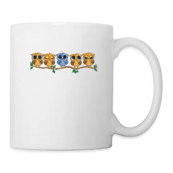 Be Different - Eule Spruch Owl Vogel - Süßes Eulen - Tasse - Weiß - Rechts