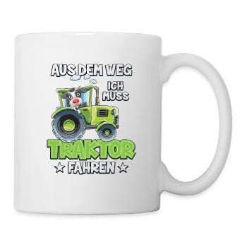 Schulkind 2020 Traktor Junge Mädchen Trecker Einsc - Tasse - Weiß - Rechts