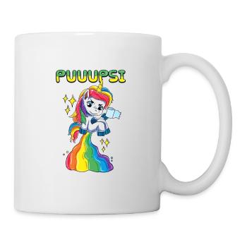 Furzendes Einhorn Pupsi Regenbogen - Tasse - Weiß - Rechts