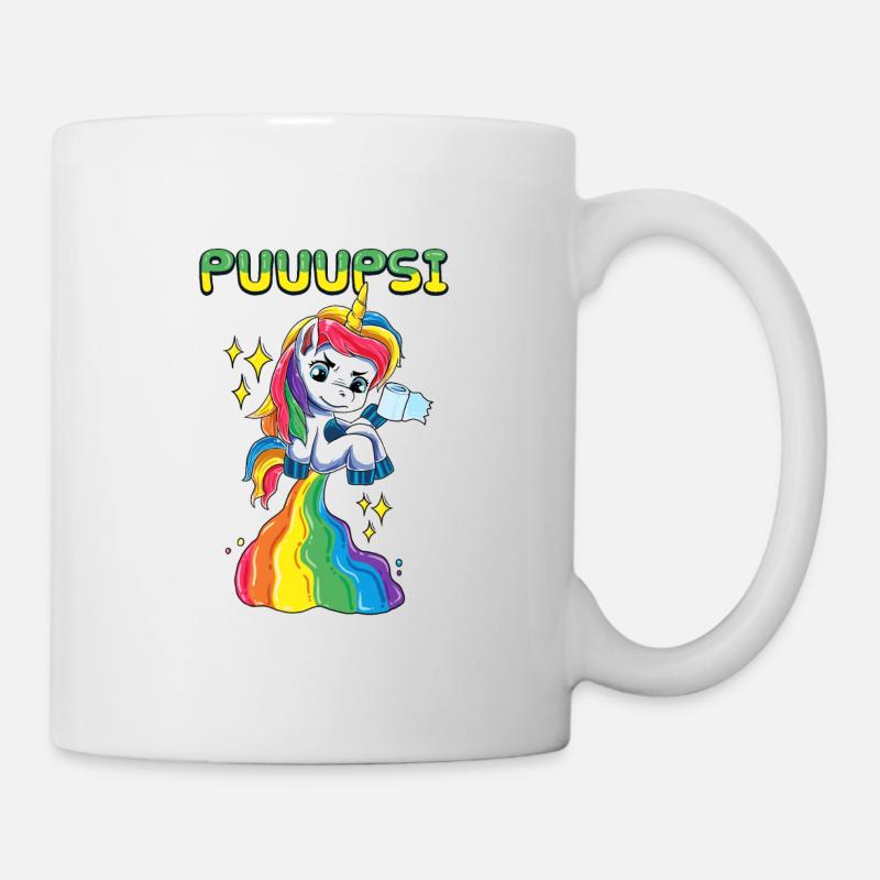 Arc en ciel Pupsi Licorne péter - Mug blanc - blanc