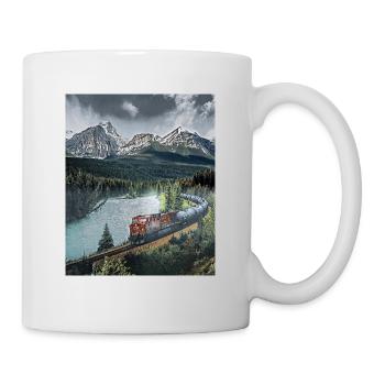 Trajet en train à travers des paysages de montagne, Canada - Mug blanc - blanc - Droite