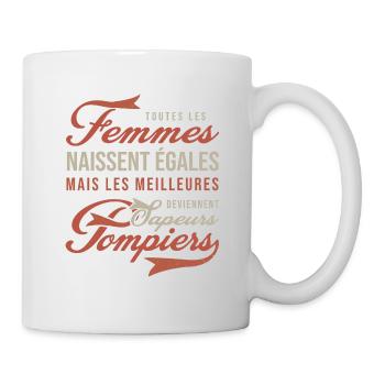 FEMME SAPEUR POMPIER Cadeau - Mug blanc - blanc - Droite