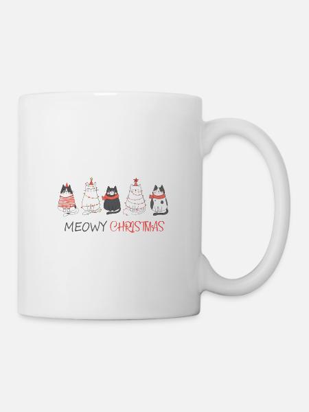 Cadeau drôle de chats de Noël de Noël Meowy - Mug blanc - blanc