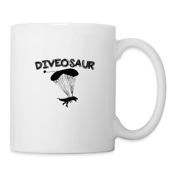 Dinosaure parachutisme | Cadeaux de parachutiste Dinos - Mug blanc - blanc - Droite