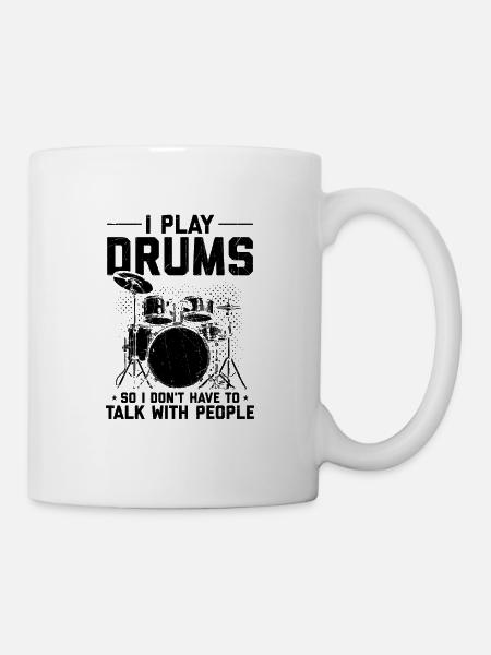 Batterie | Instrument de musique Batteur Cadeau - Mug blanc - blanc