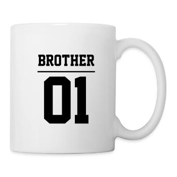 Brother 01 Bruder Team Grosser Bro Spieler Familie - Tasse - Weiß - Rechts