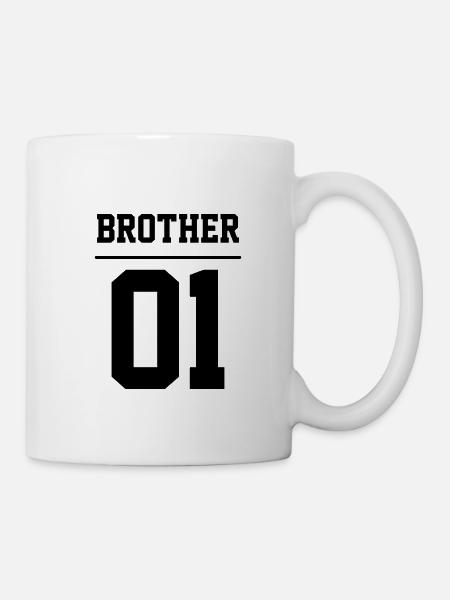 Brother 01 Frère Team Grosser Bro joueur famille - Mug blanc - blanc