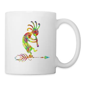 Native American Kokopelli With Feather 1 - Mug - white - Right