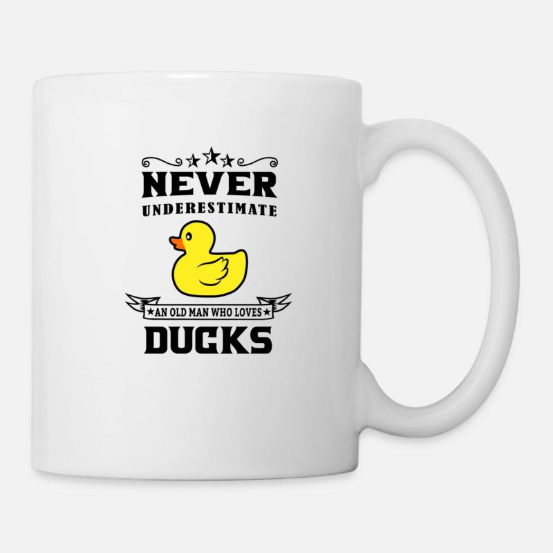 Canard Quitsche Canard Erpel Canard Jaune Caoutchouc Canard - Mug blanc - blanc