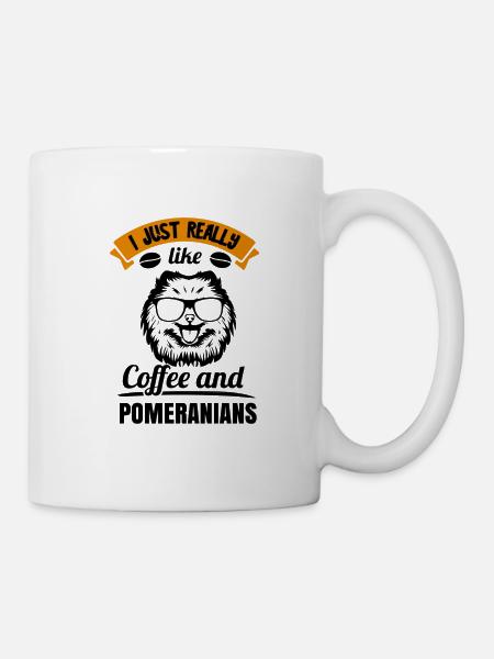 Spitz Pomeranian Zwergspitz Chien - Mug blanc - blanc