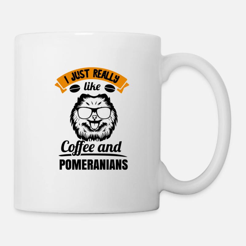 Spitz Pomeranian Zwergspitz Chien - Mug blanc - blanc