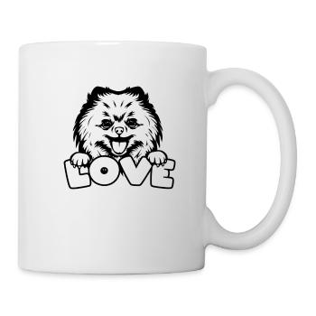 Spitz Pomeranian Zwergspitz Chien - Mug blanc - blanc - Droite