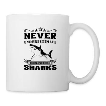 Hai Weißer Hai Haie Megalodon Haifisch Hammerhai - Tasse - Weiß - Rechts