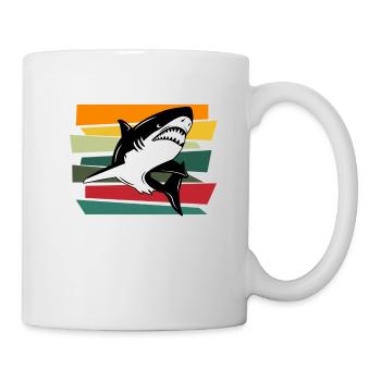 Hai Weißer Hai Haie Megalodon Haifisch Hammerhai - Tasse - Weiß - Rechts