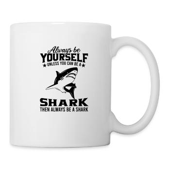 Hai Weißer Hai Haie Megalodon Haifisch Hammerhai - Tasse - Weiß - Rechts