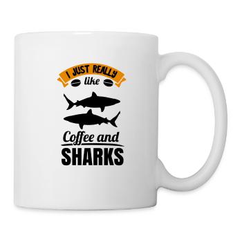 Hai Weißer Hai Haie Megalodon Haifisch Hammerhai - Tasse - Weiß - Rechts