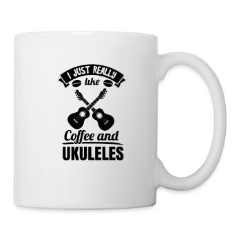 Ukulele Hawaii Uke Guitar Music Hawaiian Gift - Mug - white - Right