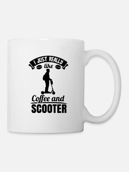 E-Roller E-Scooter Roller Electric Scooter Roller - Tasse - Weiß