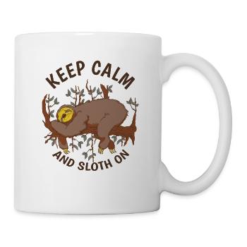 Sloth Saying Keep Calm And Sloth On Sloth - Mug - white - Right